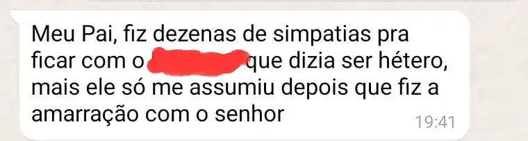 Cliente conta no WhatsApp que só foi assumido após a amarração amorosa